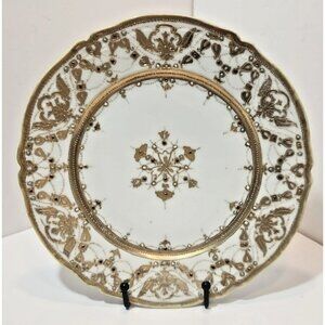 Antique Nippon RC Japan Noritake Gold Handpainted Porcelain Ornate Plate 1895